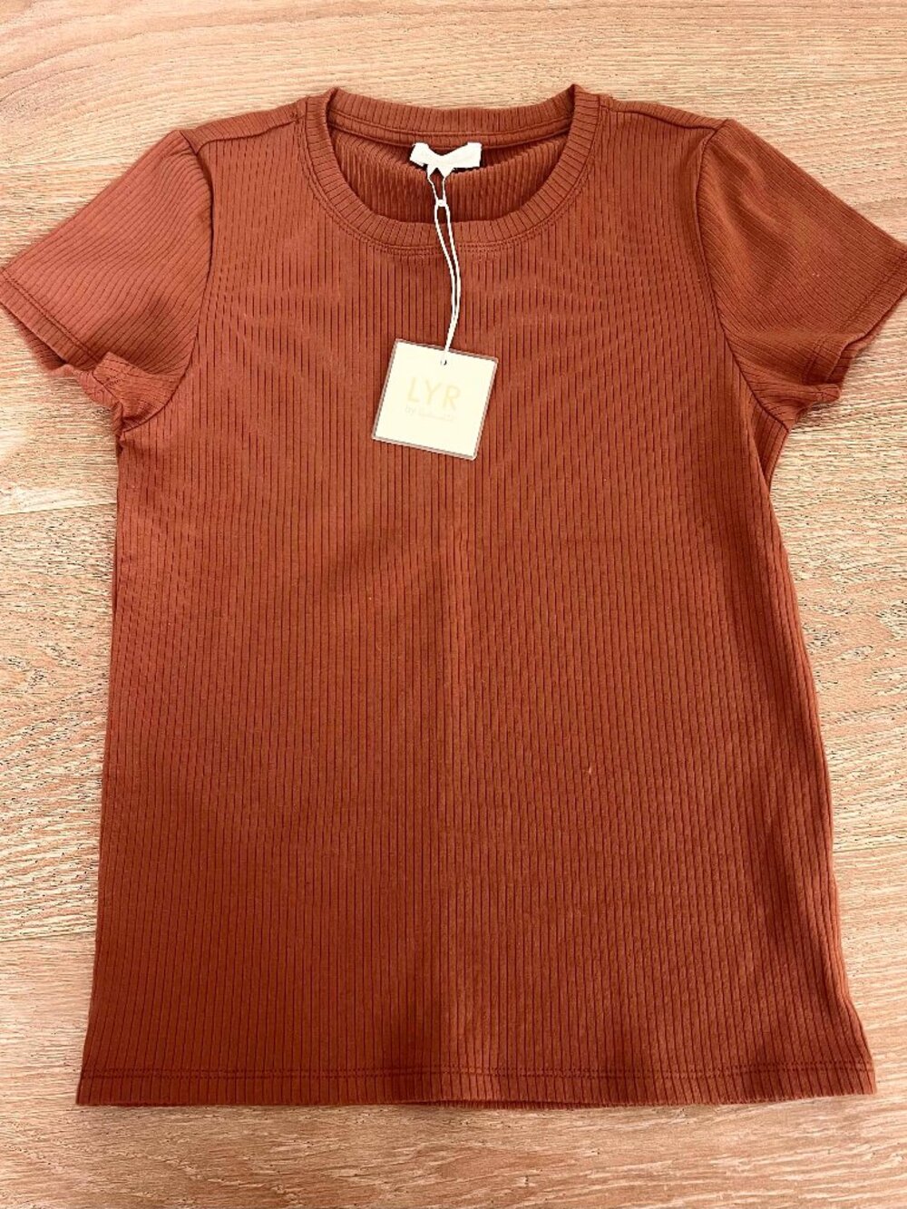 NWT! $78 SPLENDID Lyr Cinnamon Cropped Ribbed Soft Tee Shirt Top XS